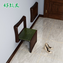 Good comrades Folding shoe bench wall hanging shoe stool Wall stool home entrance invisible solid wood folding chair