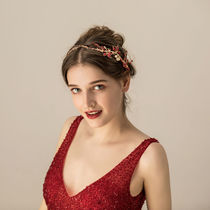 O547 Red Crystal Bride wedding hair accessories beautiful red rhinestone bride hair band Chinese dress accessories