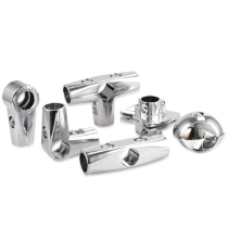  25 stainless steel pipe connecting parts Fixing parts Buckle drying rack accessories Round pipe shelf two-way joint fastening fastener