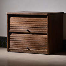 Pure solid wood shoe-changing stool storage stool Ottoman Ottoman low stool living room storage wearing shoes stool door New Chinese style