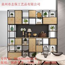 Screen partition logo living room entrance office front desk decoration cabinet storage iron background frame company image Wall