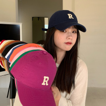 Grandma Chens pure color letter embroidery baseball cap female bend eatery Korean version Jane about 100 hitch casual soft top duck tongue hat man