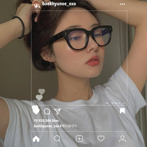 Plain artifact glasses big face round face anti-blue glasses cute retro round glasses frame female Korean version of Chaoping light