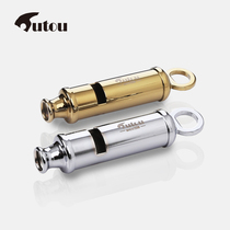 Hutou Tiger head classic two-tone siren Outdoor survival whistle Traffic command copper whistle collection whistle