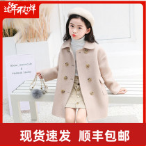 Girls double-sided cashmere coat 2021 new winter children's woolen coat wool coat high-end children's clothing girls
