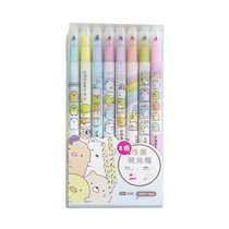 Shake sound The same highlighter set corner biological eye protection can be wiped light color small junior high school students with marker pen