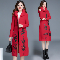 Down cotton-padded women long knee 2021 Winter new cotton-padded jacket cotton-padded coat hooded bread clothing mother