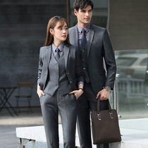 Gray professional suit women autumn and winter high-end suit suit female temperament goddess fan formal dress fashion suit overalls