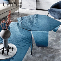 Nordic postmodern dazzling minimalist tea table designer minimalist light lavish and transparent acrylic blue gradient edge a few