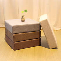 Linen cushion floor removable washable winter thickened futon Japanese square living room bedroom tatami tea table cushion