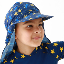 Hai Yishan childrens swimming cap with sunshade swimming cap Seaside beach water childrens sunscreen windproof elastic swimming cap