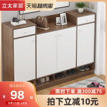 Entrance shoe cabinet Household door large-capacity entrance door storage living room economical wooden shoe rack multi-layer foyer cabinet