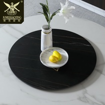 Nordic marble rock plate large round table with turntable round household table shaft hotel dining table base bearing
