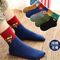 ~ ~ Boys socks cotton spring and autumn socks autumn and winter sports thin boys tide cotton middle and big children