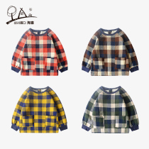 Children's overalls Spring and Autumn Long-sleeved Boys and Girls Baby Anti-dressing Women's Autumn and Winter Kindergarten Eating and Drawing Anti-dirty Clothing