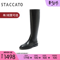 Sigatu 2020 winter new handsome knight boots high boots long boots womens thick-soled leather boots D2028DG0