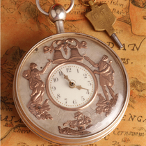 Two sets of silver spring pocket watches for double-sided living people(antique watch family)