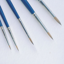 Korean stroke pen Golden nylon hair 150 blue wooden handle Watercolor painting hook pen Jufeng elastic