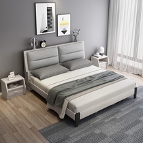 Nordic bed modern minimalist master bedroom with multifunction double bed small family type wedding bed high box storage bed plate type containing bed