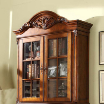 American country solid wood bookcase luxury home bookcase full rack rack storage locker European style one desk bookcase