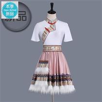 Tibetan dance suit skirt performance clothing short-sleeved female national dance◆Short skirt◆Dance new square dance performance