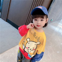 Girl Cartoon Sweatshirt 2022 Spring Autumn New Foreign Air Korean Version Children Girl Baby Girl Spring Casual Blouses