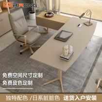 Day Style Applique boss Table Brief about modern solid wood Grand Bandstand Silent Wind Milk Oil Color Home Desk Computer Desk
