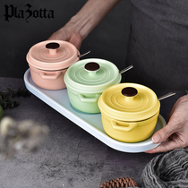 German plazotta color sugar jar salt jar seasoning jar seasoning bottle seasoning bowl 3-piece kitchen household condiments