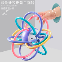 Baby Manhattan hand grips the ball tooth bite glue can be boiled to appease the rocking bell baby gripping training toys 0 to 3 months