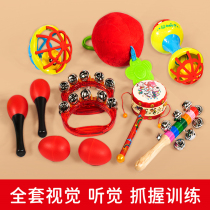 Sand hammer baby toy instrument Red Bell can bite small sand egg baby early education grasp hearing chase training