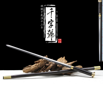 Cane Sword Longquan one thousand Words Treasure Sword Civilization Stick Outdoor Mountaineering Anti-Body Crutch Knife Sword Duo take unopened edge