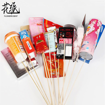 Floral Nanocollodion Bamboo Sign Flowers Packaging Snacks Toy Cards Bouquet Fixed Patch Diy Bags Flower Shop