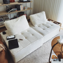 Lamb suede Tofu Block Lazy Couch couch tatami balcony Living room Leisure Tetris single double combined small sofa