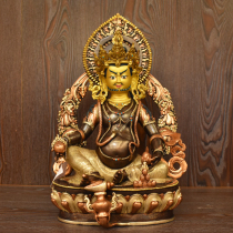 Nepal imported yellow Wealth God Buddha statue red copper handmade gilt silver yellow Wealth God Tibetan tantric Buddha ornaments