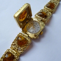 Antique watch Russian mechanical watch inventory Amber bracelet style High sense niche light luxury square watch for women