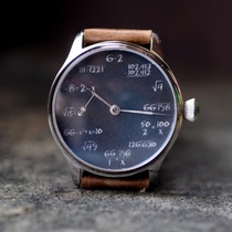 Custom mechanical watch collection 1970s Soviet antique pocket watch movement hand made math fan dial watch men