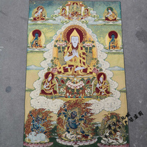 Silk woven brocade painting silk embroidery painting Tibetan Buddha Thangka Buddha statue Nepal Tsongkaba master worship hanging paintings