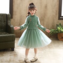 Girl dress 2021 new spring and autumn little girl embroidered gauze skirt foreign childrens dress girl baby skirt princess dress
