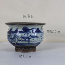 Jingdezhen antique ware imitation Qing Dynasty landscape figures Incense Stove Ancient Play Antique to make old collection pendulum pieces