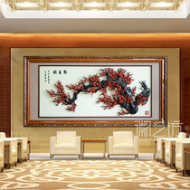 Spring map Wuhu Iron Painting unit Hall meeting room reception hall living room decoration background wall iron metal mural