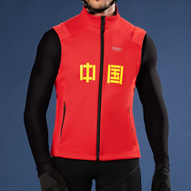 Thappa Guest Autumn Winter Riding Waistcoat Male Windproof Plus Suede Fall Road Mountain Bike Sleeveless Riding Suit Vest