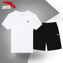 Anta sports suit mens autumn breathable quick-drying youth basketball short-sleeved shorts official flagship two-piece set