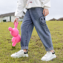 Childrens spring dress pants foreign air new CUHK Girl 2022 Girls spring autumn jeans trendy girl outwear long pants