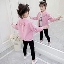 Girl coat 2021 new autumn jacket fashionable childrens clothing little girl spring autumn Net red Foreign Air top tide