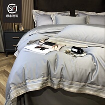 meimiu) light luxury soft 2 million-thread-high-precision embroidery 140 horse cotton denim cotton bedding 120