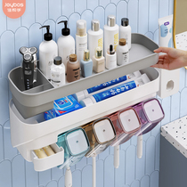 Canon hand toothbrush shelve toilet toothbrushing cup gargling cup free of punch suction wall-mounted tooth cylinder tooth suit