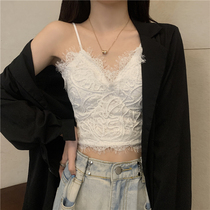 French lace white camisole Vest Womens interior summer design sense niche Spice girls wear a bra top ins