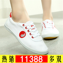 Wear-resistant non-slip Tai Chi shoes canvas shoes women's soft beef tendon bottom martial arts practice shoes men's Tai Chi kung fu shoes line cloud hall