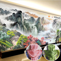 2021 new cross-stitch living room full of embroidery large atmosphere manual self 2020 Fuchun mountain residence map line embroidery landscape