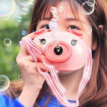 Net red pig pig camera blowing bubble machine shake sound same girl heart ins childrens toys electric bubble gun